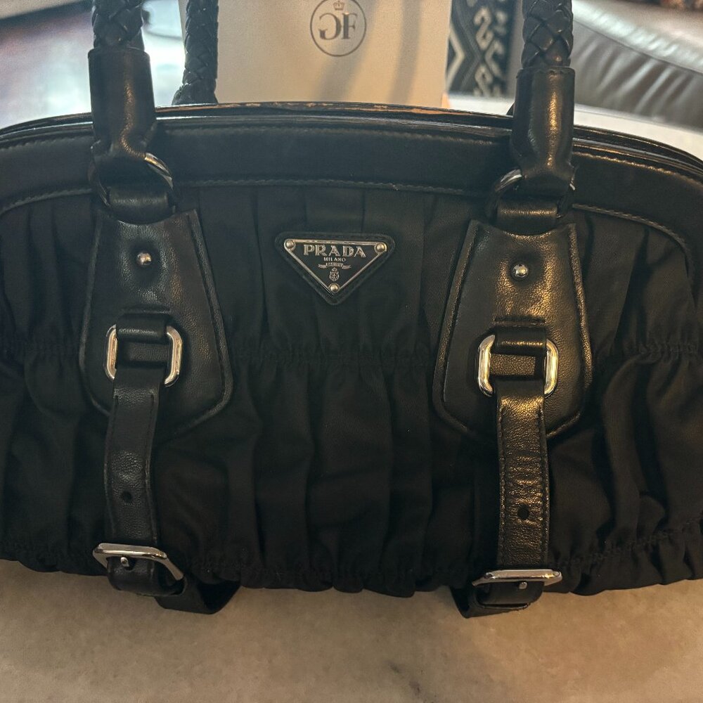 Authentic - Vintage Prada Nylon and Leather Gaufre Bag